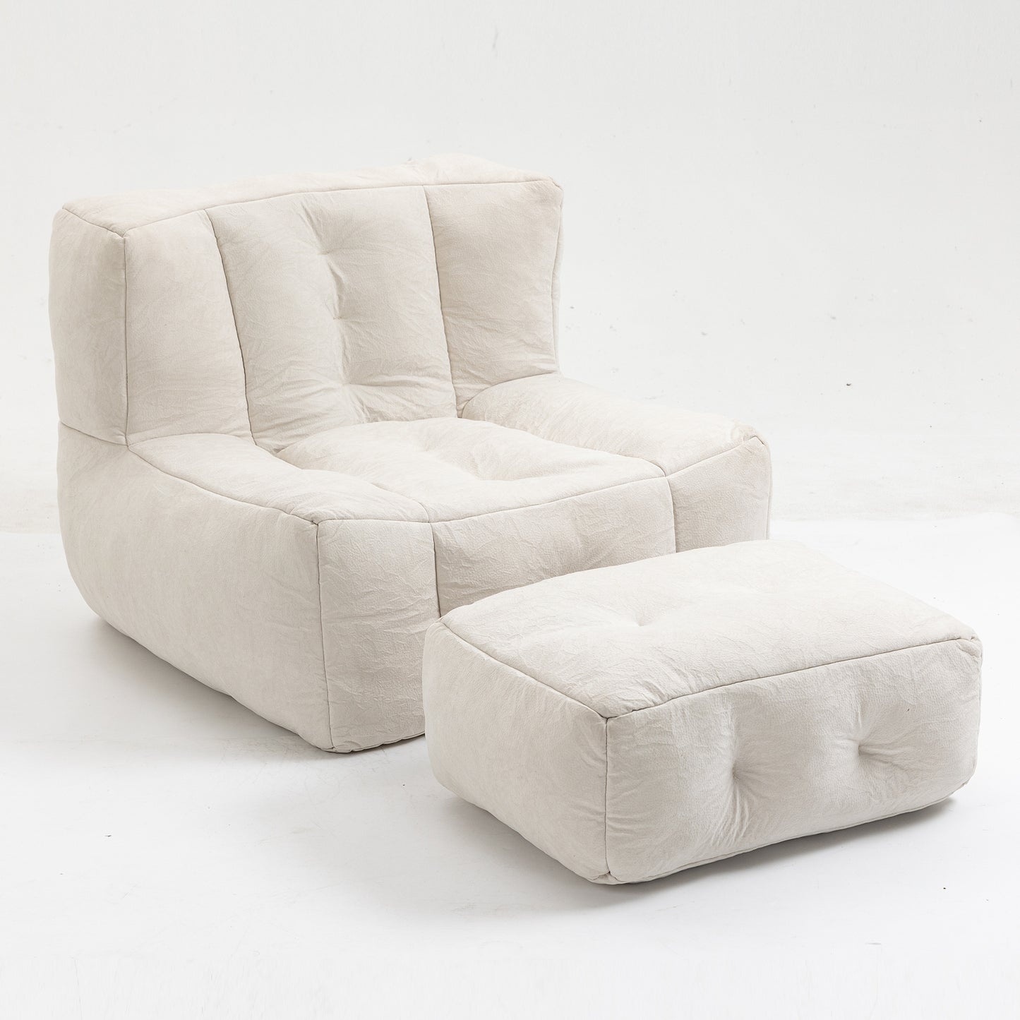 Fauteuil poire moelleux, pouf confortable pour adultes et enfants, fauteuil poire super doux avec mousse à mémoire de forme et pouf, fauteuil poire intérieur moderne pour salon, chambre à coucher, appartement