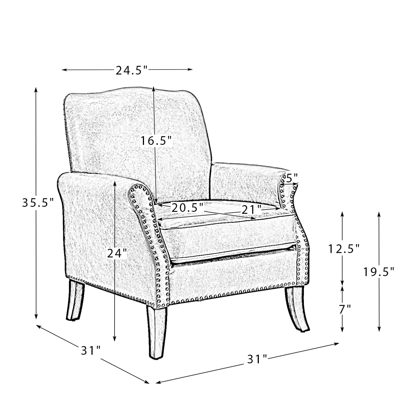 Fauteuil en cuir végétalien Jonathas-CAMEL