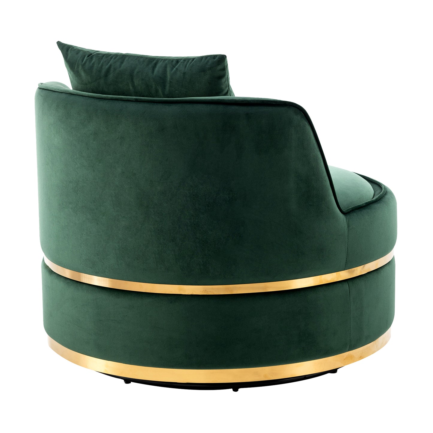 360 Degree Swivel Accent Chair Velvet Modern Upholstered Barrel Chair Over-Sized Soft Chair with Seat Cushion for Living Room, Bedroom, Office, Apartment, Green