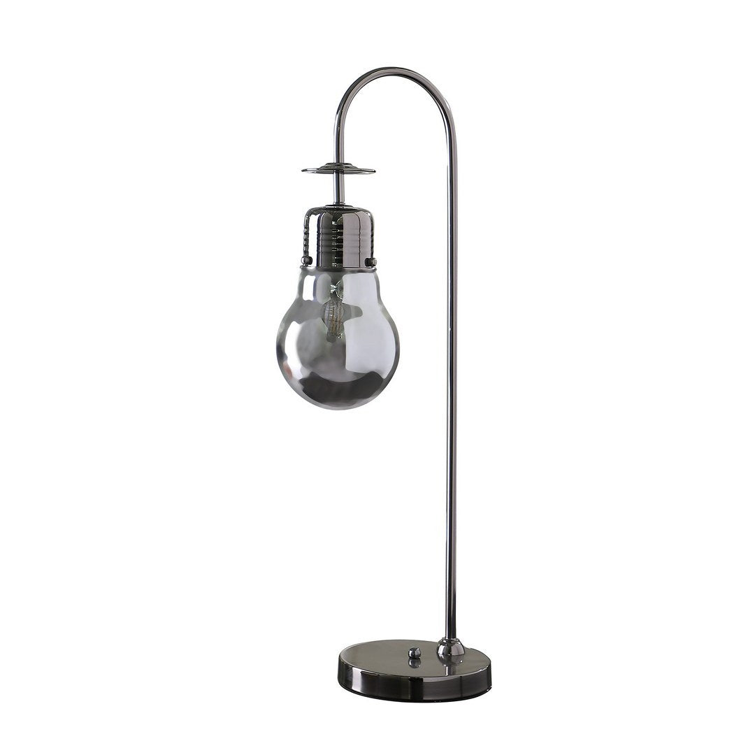 Adan Edison 29" Glass LED Table Lamp – Modern Downbridge Design in Black Chrome Metal