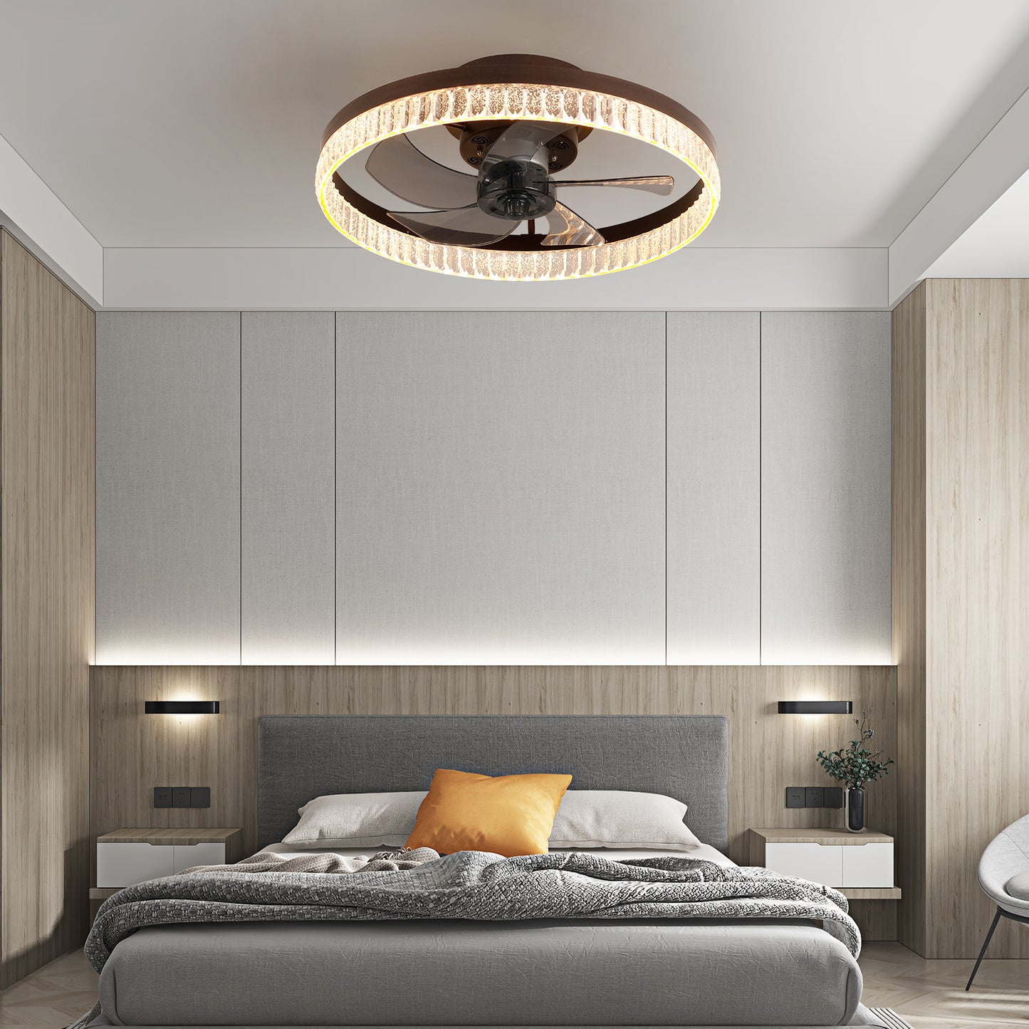 Minimalist LED Ceiling Fan with Lights - Remote-Controlled Modern Fan for Bedroom & Living Room