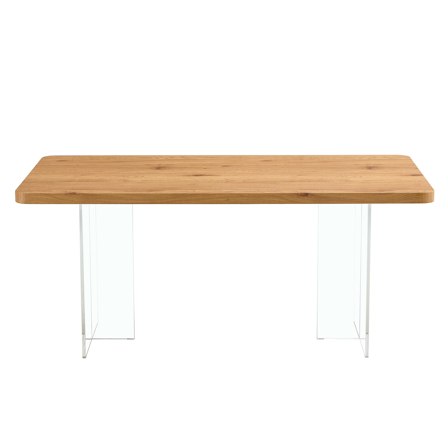 Elegant Minimalist Wooden Table with Acrylic Base - Ideal for Dining Rooms and Offices