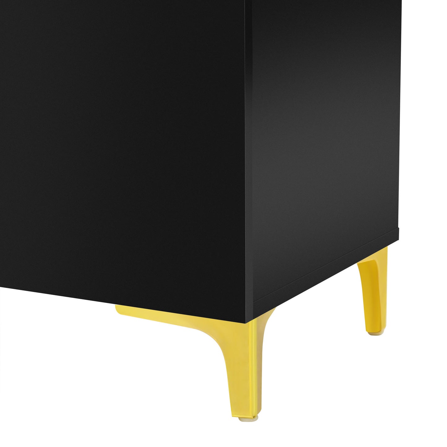 U_Style Glossy Finish Light Luxury Storage Cabinet, Adjustable, Suitable for Living Room, Study, Hallway.