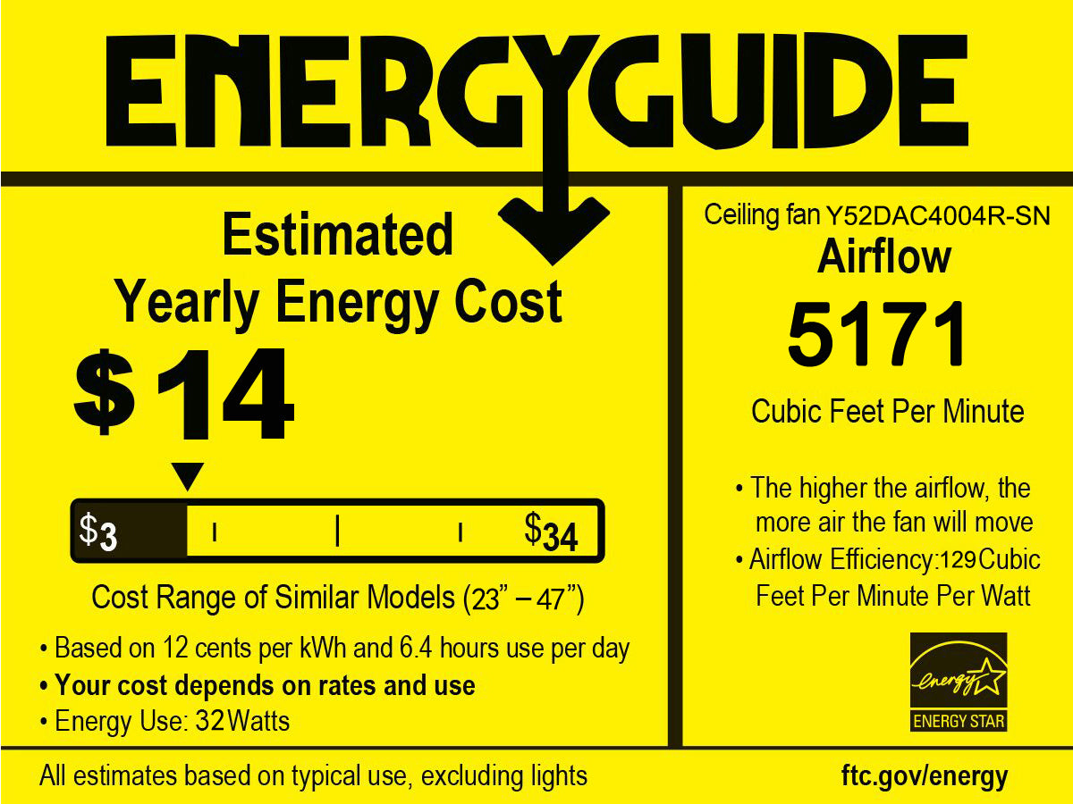 52-inch 5-blade Plywood Blades Ceiling Fan ,Dual Lamp Shade Ceiling Fan with Remote Control (Optional Remote) - Satin Nickel