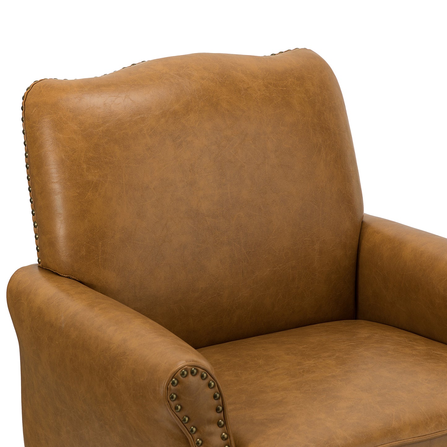 Fauteuil en cuir végétalien Jonathas-CAMEL