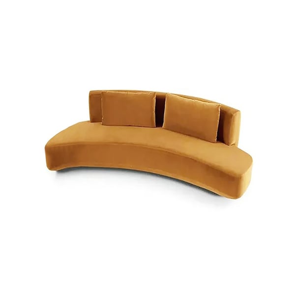 Orange Sofa Velvet Upholstered Sofa 3-Seater Sofa 82.7"