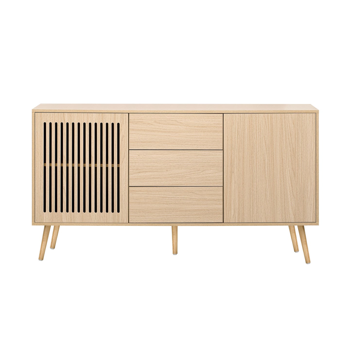 U_Style Modern Cabinet with 2 Doors and 3 Drawers, Suitable for Living Rooms, Studies, and Entrances.