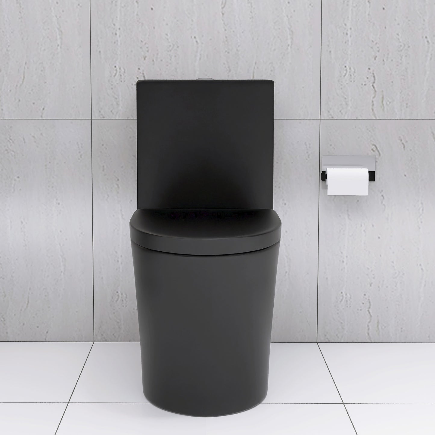 Matte Black Elongated One Piece Toilet Dual Flush 1.1/1.6 GPF Water Saving Map 1000g,Matte Black