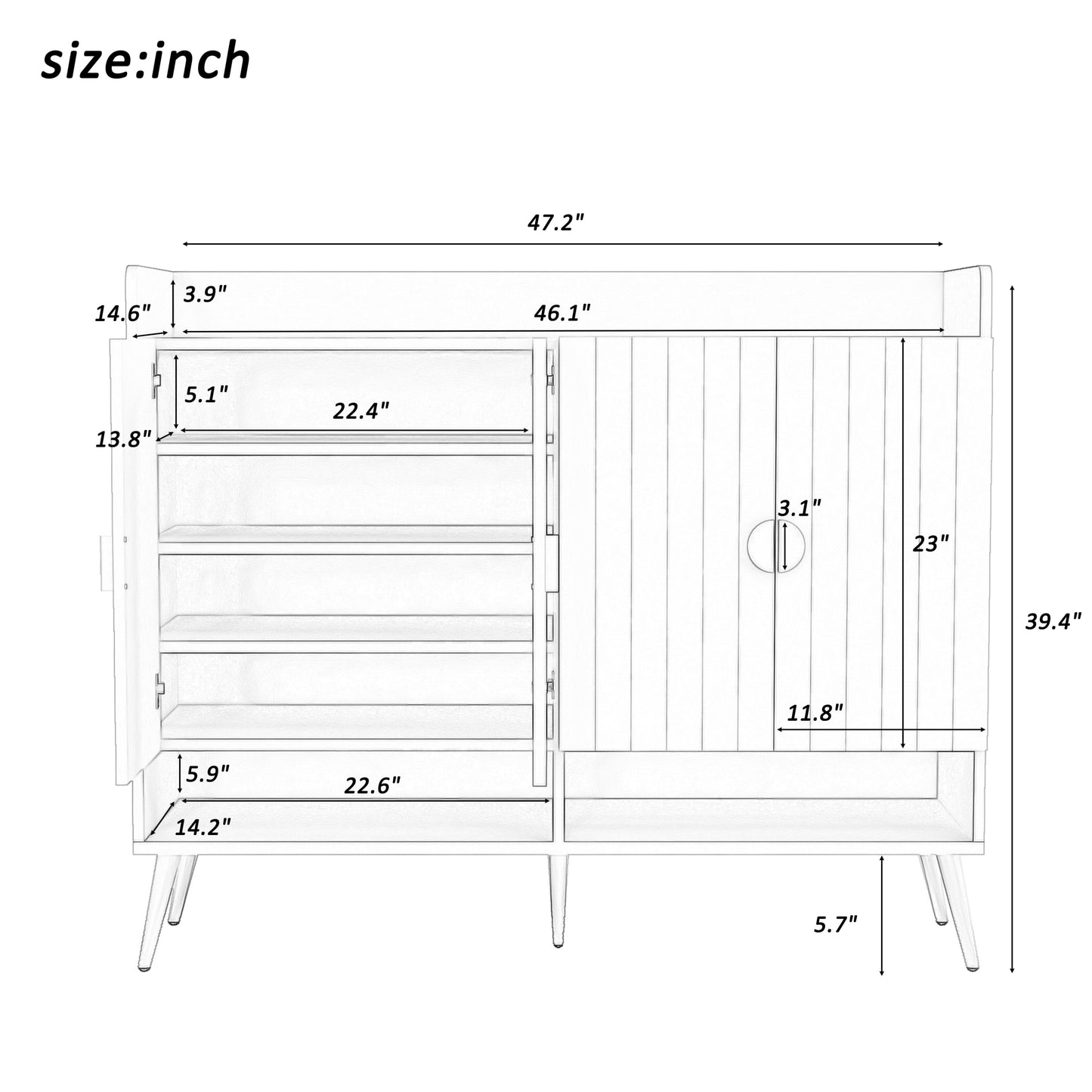 U-Can Shoe Cabinet with Doors, 11-Tier Shoe Storage Cabinet with Adjustable Shelves, Modern Wooden Shoes Shoe Storage Organizer for Entryway, Living Room, Hallway (Matte Surface)