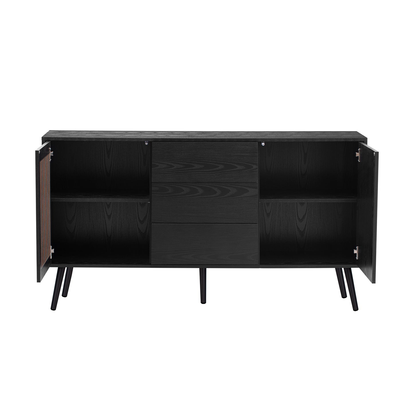 Modern Cabinet with 2 Doors and 3 Drawers, Suitable for Living Rooms, Studies, and Entrances.