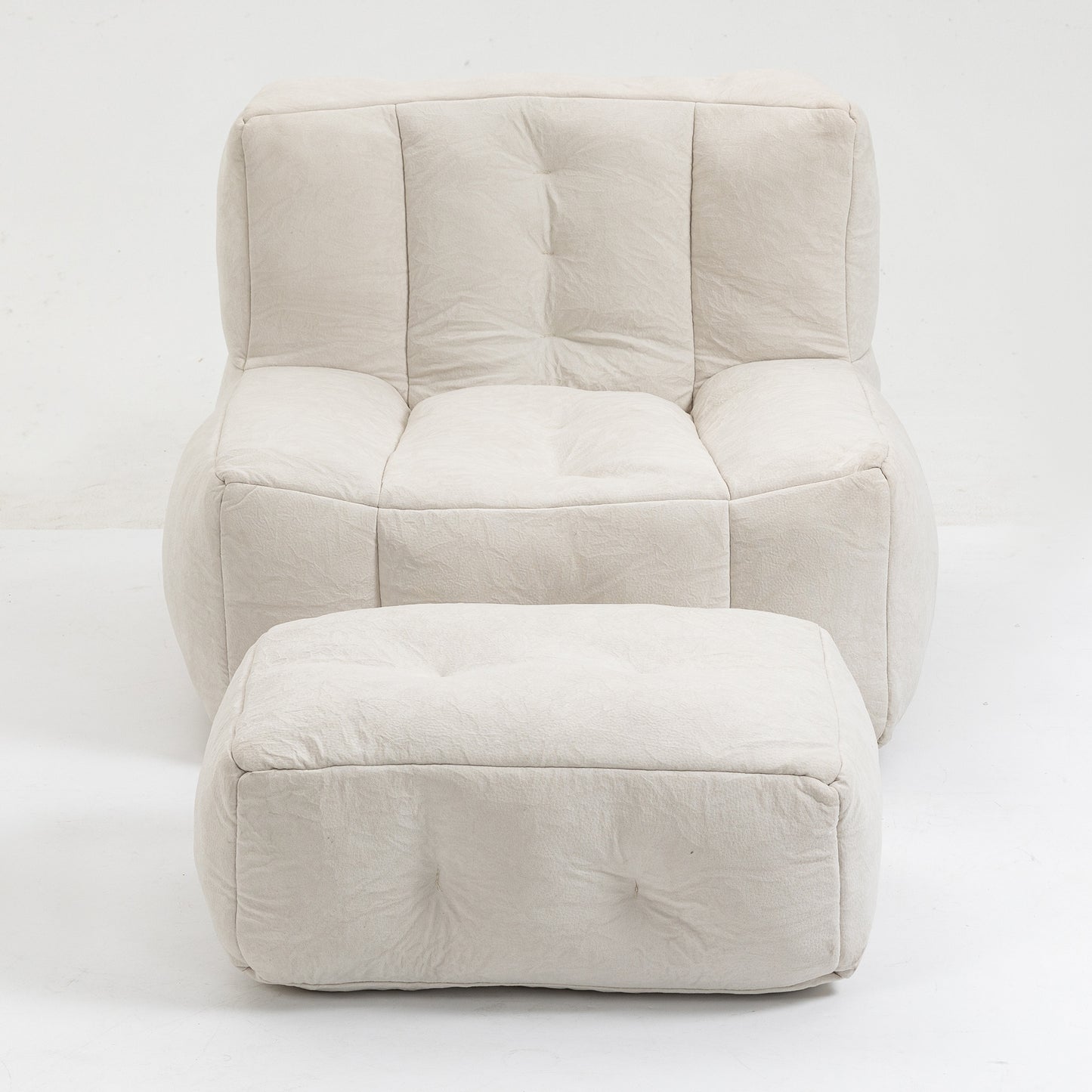 Fauteuil poire moelleux, pouf confortable pour adultes et enfants, fauteuil poire super doux avec mousse à mémoire de forme et pouf, fauteuil poire intérieur moderne pour salon, chambre à coucher, appartement