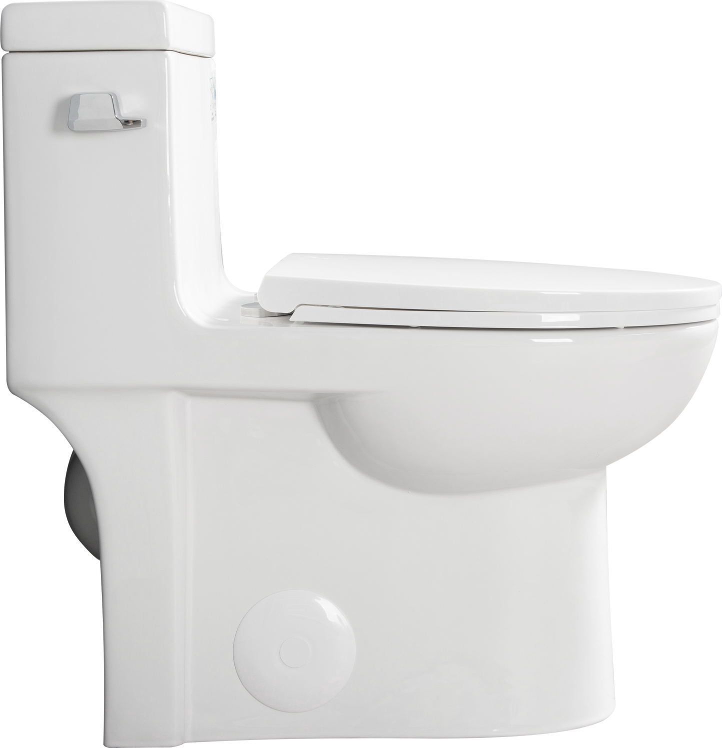 1.28 GPF Single-flush One Piece Toilet, Water-Saving Elongated Comfort Height Floor Mounted, Soft Closing Seat, 1000 Gram Map Flushing Score Toilet, Gloss White 23T03-GW