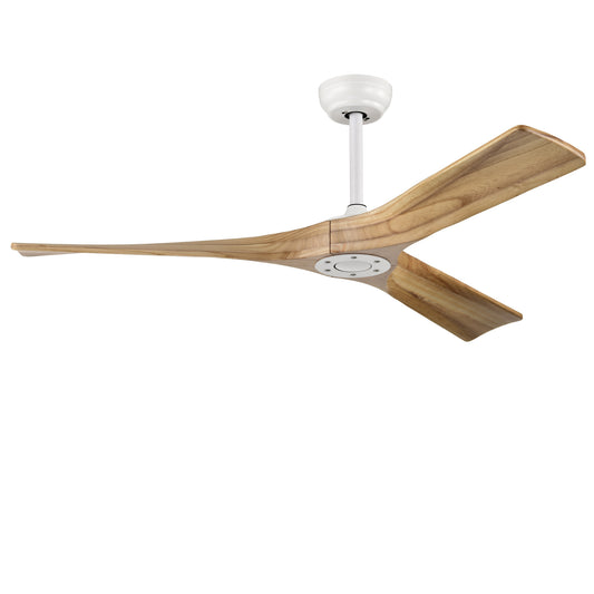 52" Indoor Ceiling Fan with Remote Control - Sleek Matte White Design, Reversible DC Motor