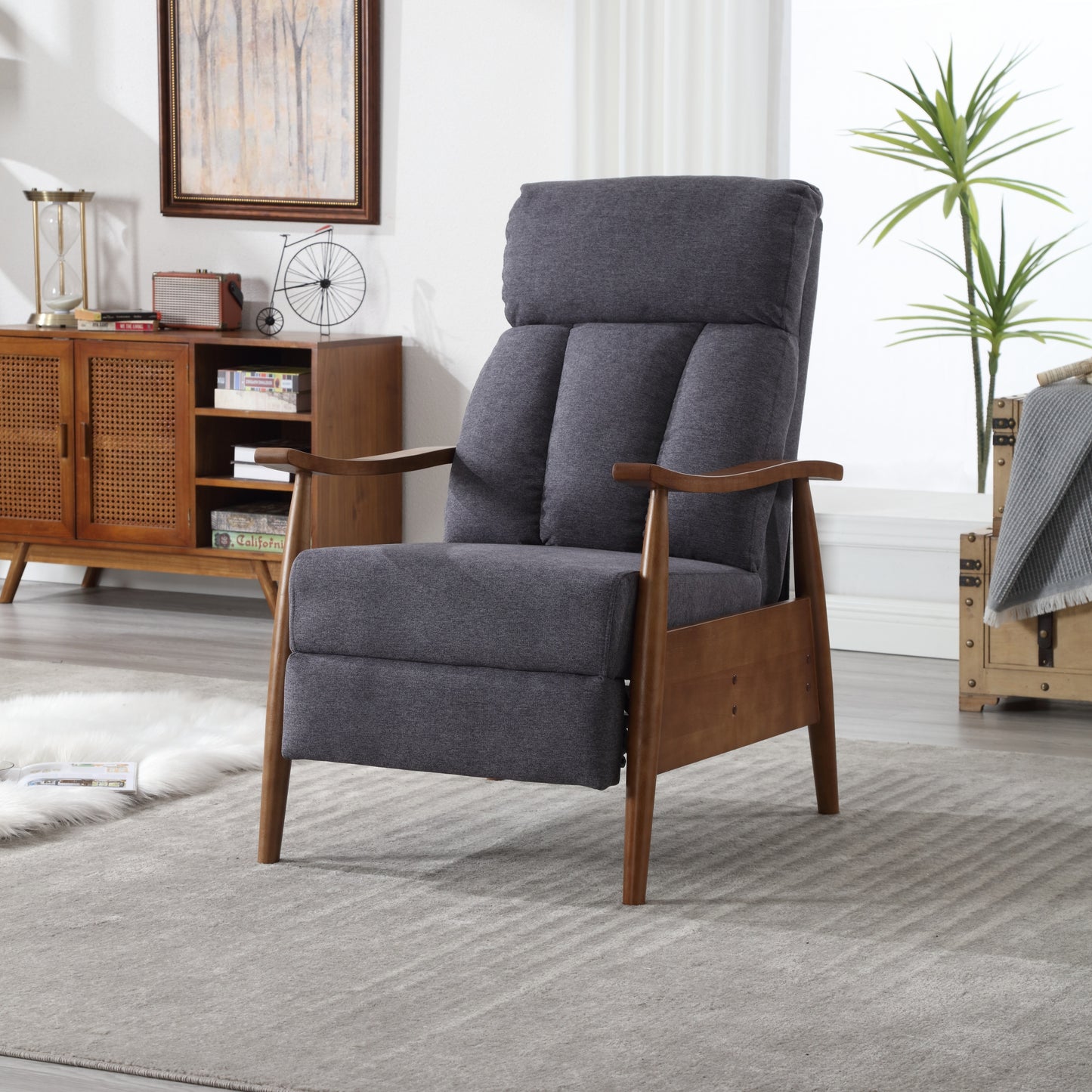 COOLMORE Wood Frame Armchair,  Modern Accent Chair Lounge Chair for Living Room