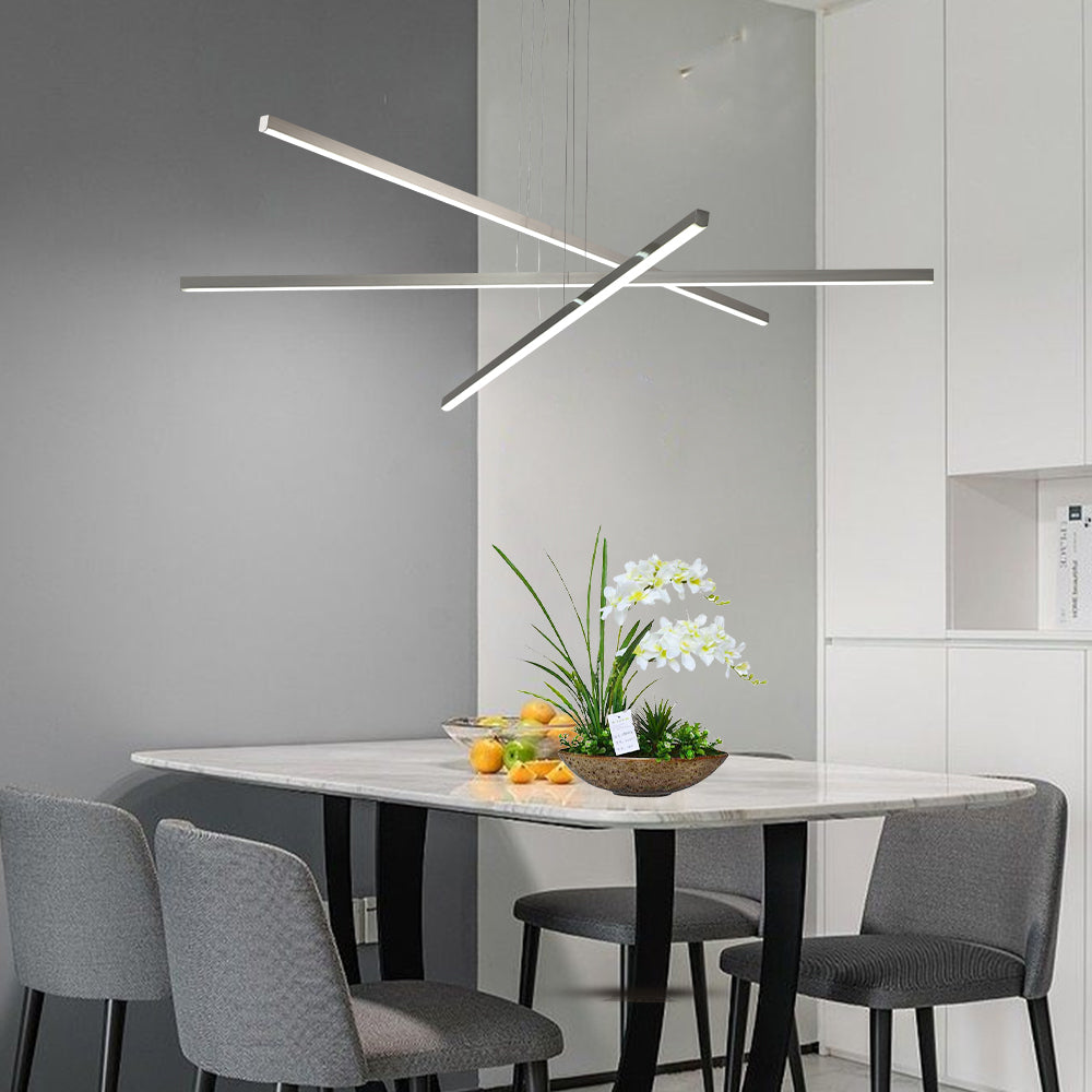 Silver Integrated LED Pendant Light Fixture - Contemporary Lighting for Living Areas