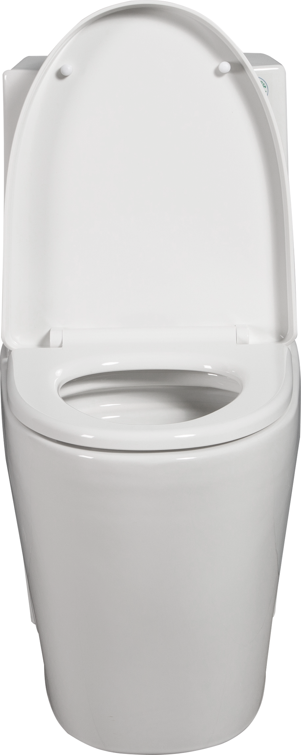 High-Efficiency 1.1/1.6 GPF Dual Flush One-Piece Toilet – Elongated Bowl with Soft Close Seat in Glossy White