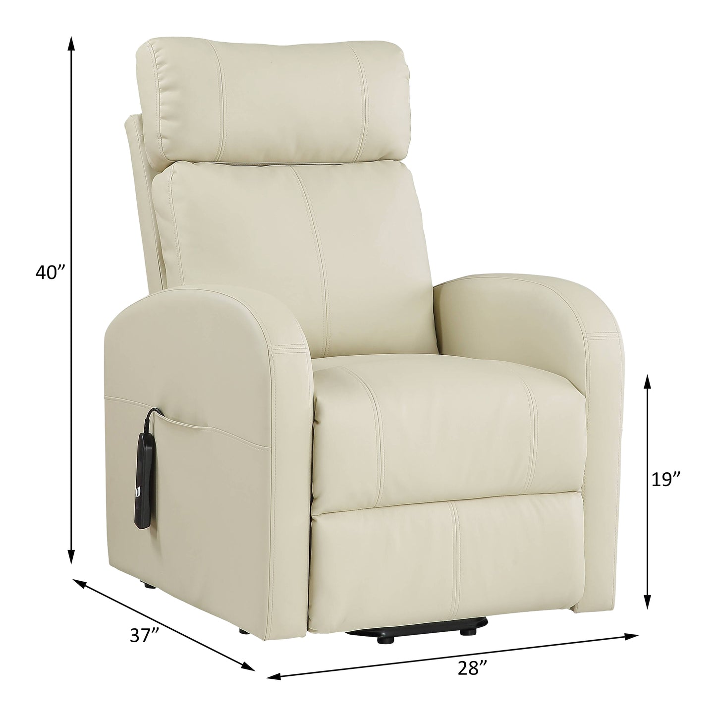 ACME Ricardo Fauteuil inclinable avec relevage électrique, Beige PU 59499