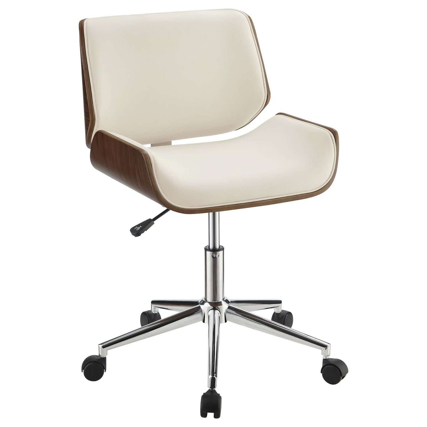 Ecru and Walnut Swivel Office Chair