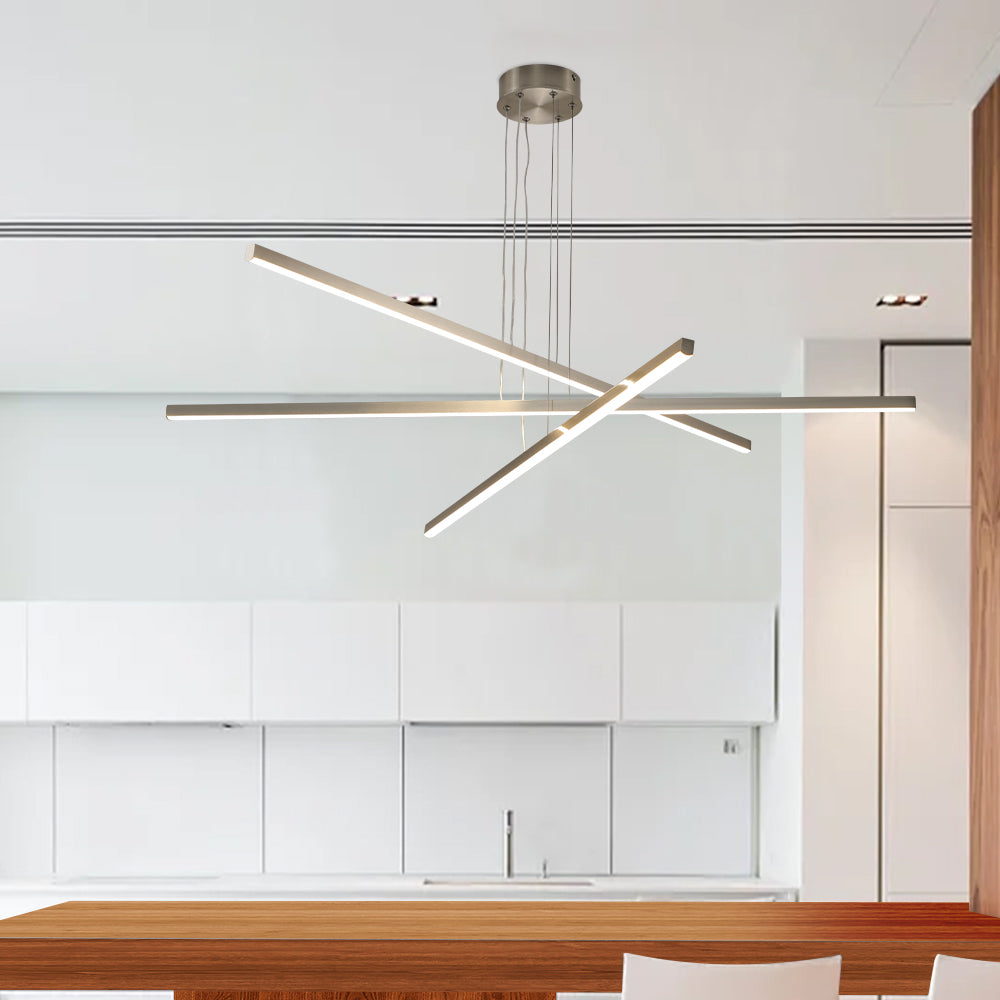 Silver Integrated LED Pendant Light Fixture - Contemporary Lighting for Living Areas