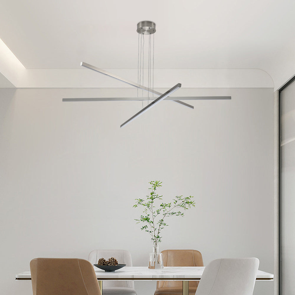 Silver Integrated LED Pendant Light Fixture - Contemporary Lighting for Living Areas