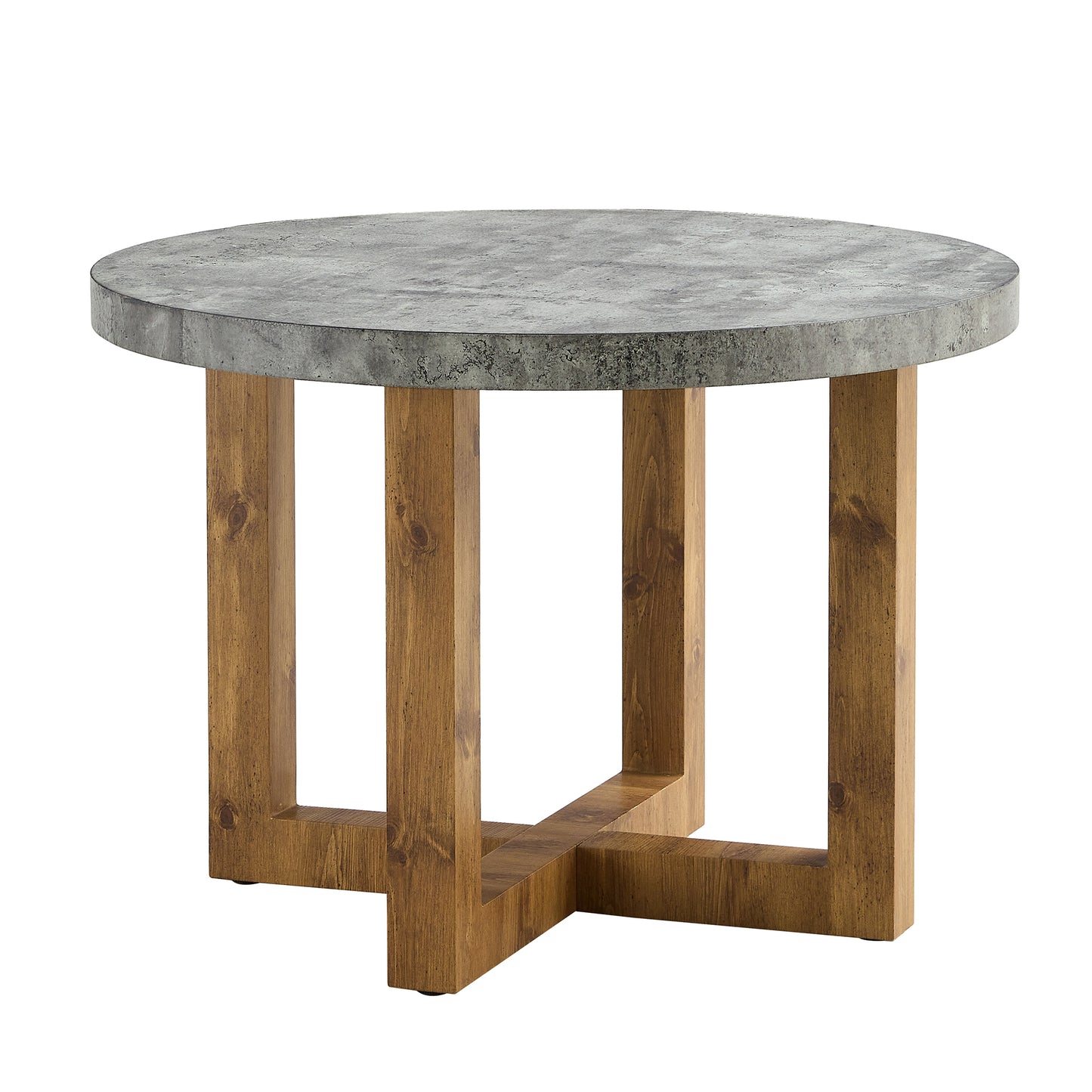 A modern and practical circular dining table. Made of MDF tabletop and wooden MDF table legs. Suitable for living room and bedroom. 42 inches * 42 inches * 30 inches