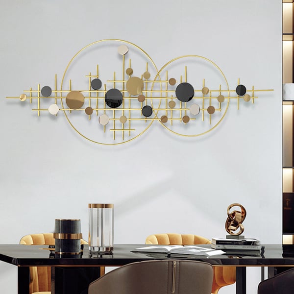 3D Glam Big Gold Round Wall Decor Unique Decorative Metal Home Hanging Art Living Room