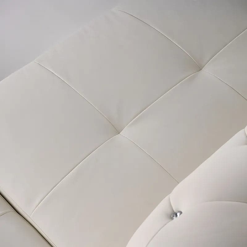 Modern L-Shaped White Corner Sectional Sofa 5-Seater Loveseat with Chaise Pillows#RightHandFacing