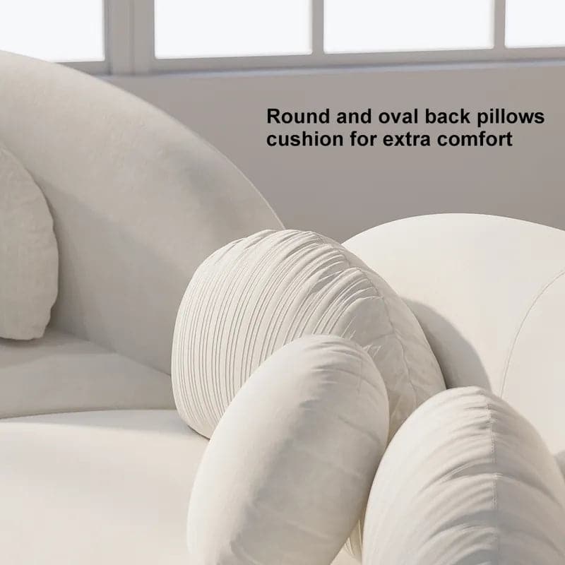 118 Inches Modern Beige Curved Sectional Modular Sofa Velvet Upholstery for Living Room#Beige