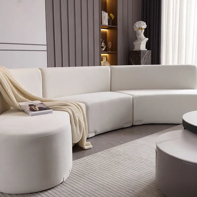 120 Quot Modern White Curved Sectional