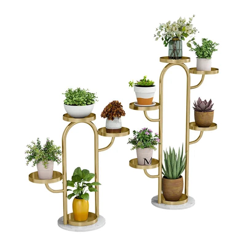 Support pour plantes moderne à 46 niveaux en forme d'arbre en or (Ensemble de 2)