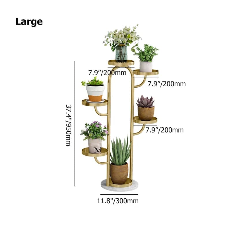 Support pour plantes moderne à 46 niveaux en forme d'arbre en or (Ensemble de 2)