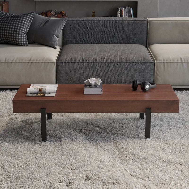 39" Rustic Rectangular Coffee Table Small Narrow Cocktail Table