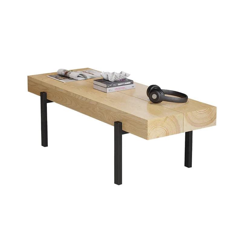 Table basse rectangulaire rustique de 39 po, petite table de cocktail étroite