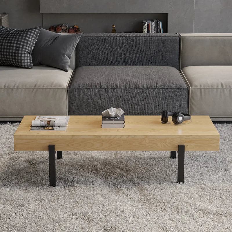 39" Rustic Rectangular Coffee Table Small Narrow Cocktail Table