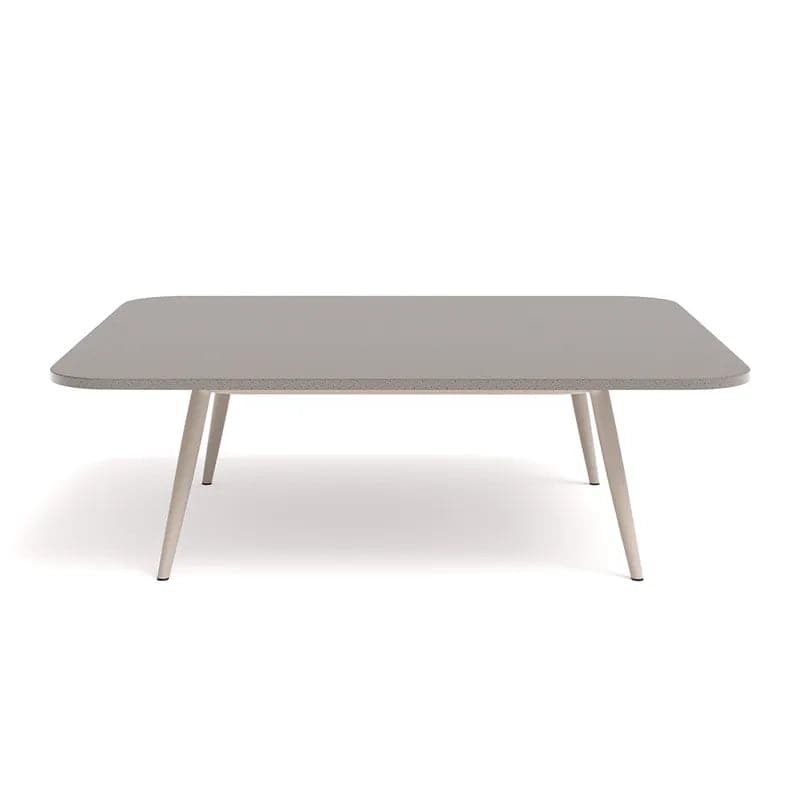 Ensemble de canapés sectionnels d'extérieur 4 pièces avec sièges en sangle et coussins en beige et gris