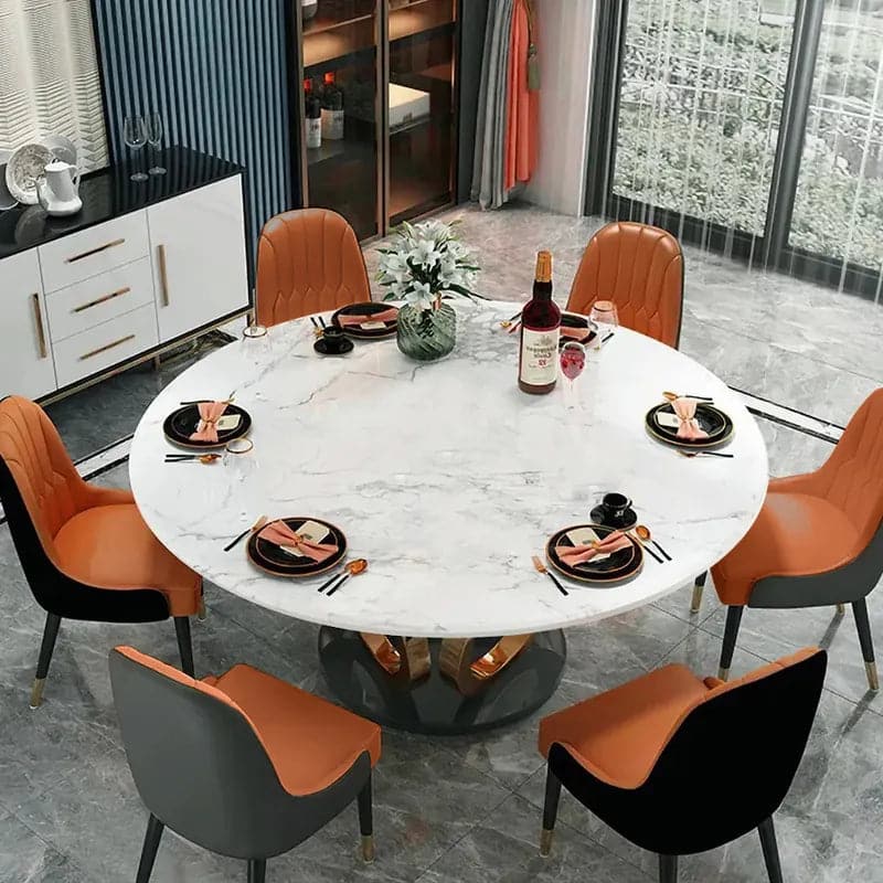 Marble dining best sale table set round