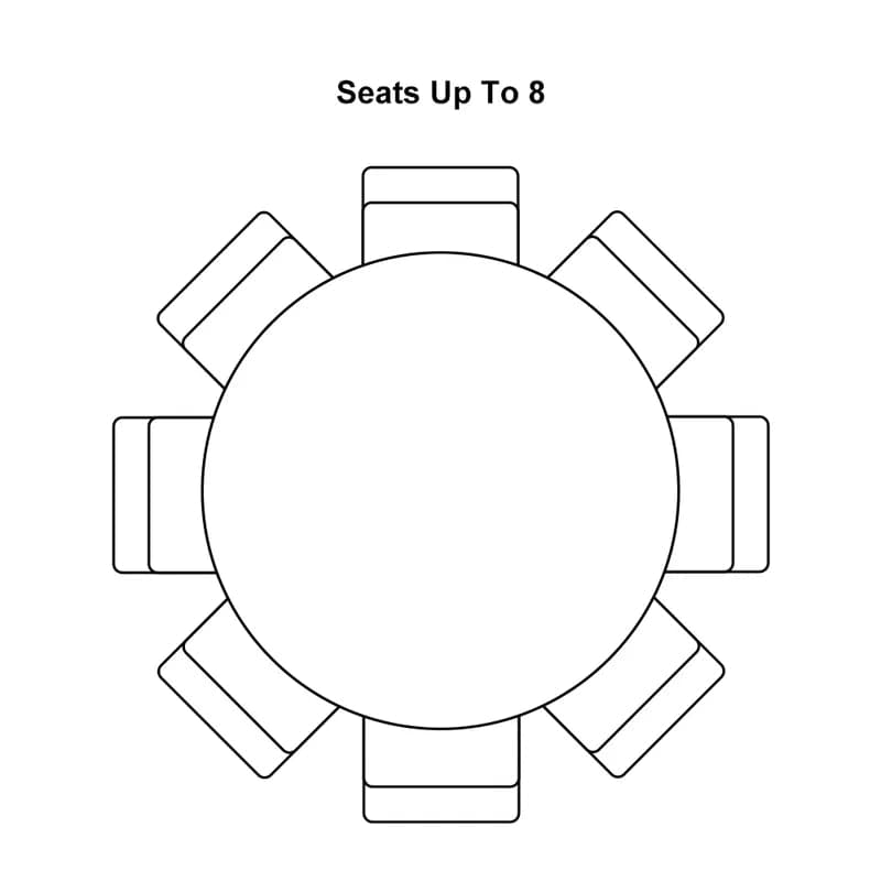 Table de salle à manger ronde moderne en faux marbre, 59 pouces, base en acier inoxydable pour 8 personnes