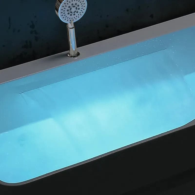 60 Modern Acrylic Rectangular Whirlpool Water Massage Bathtub in Chromatherapy LED#S