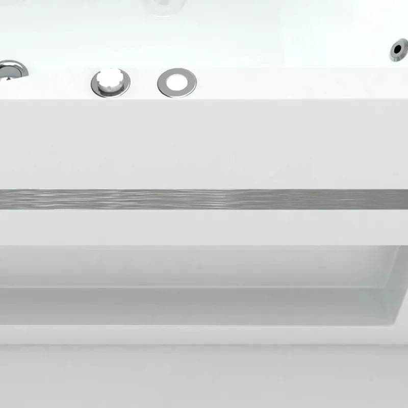 60 Modern Acrylic Rectangular Whirlpool Water Massage Bathtub in Chromatherapy LED#M