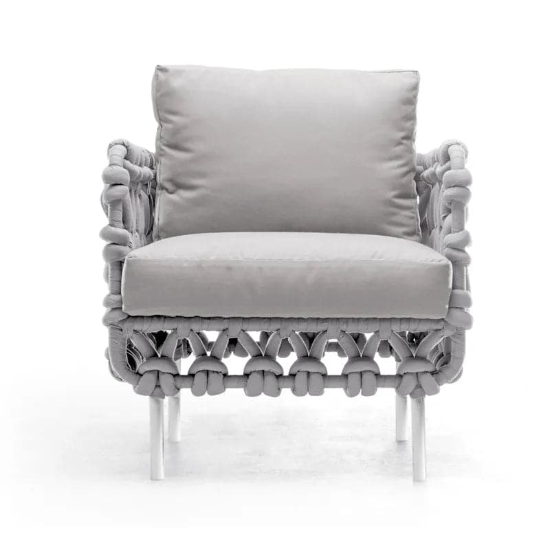 Ensemble de canapé d'extérieur 6 pièces en aluminium et corde avec table basse et coussin en gris 