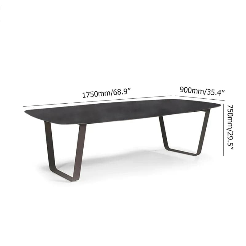 Ensemble de salle à manger d'extérieur 7 pièces en corde tressée avec table rectangulaire à plateau en verre et 6 fauteuils