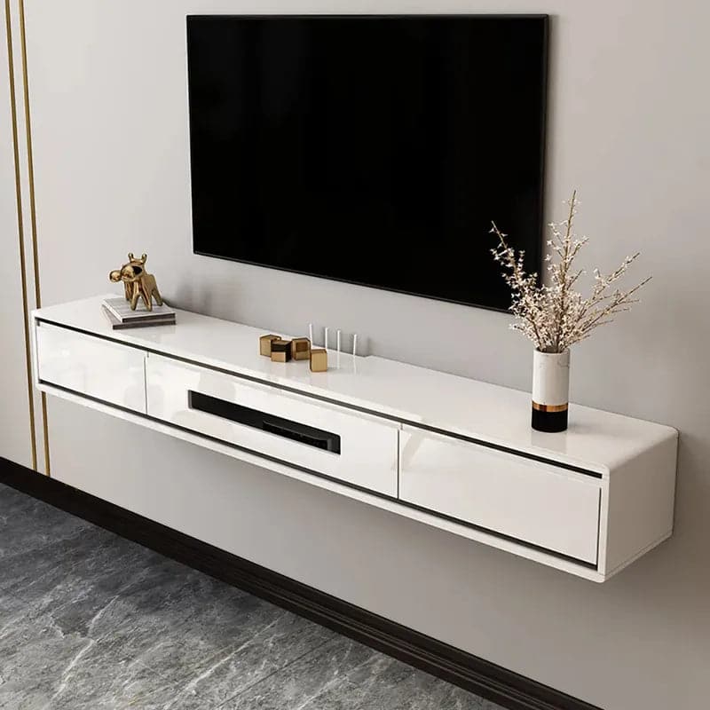 70.9 Inches White TV Stand Postmodern Minimalist Floating Media Console with Storage