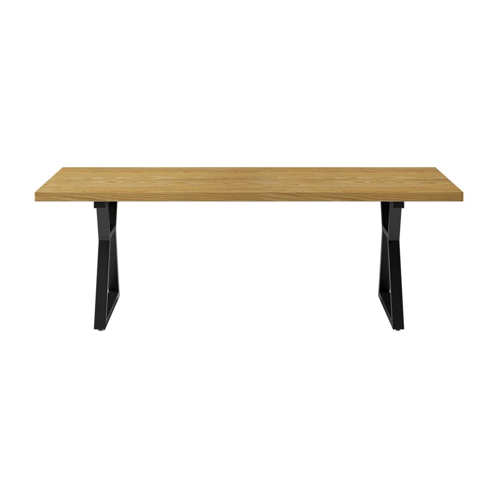 70.9" Natural Industrial Dining Table with Wood Top & Metal Frame