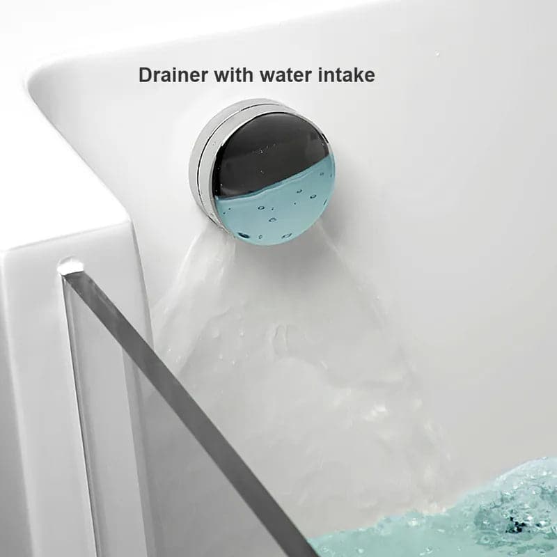 Décoration de baignoire à remous et à eau de massage à LED en acrylique de 71 po, transparente en blanc