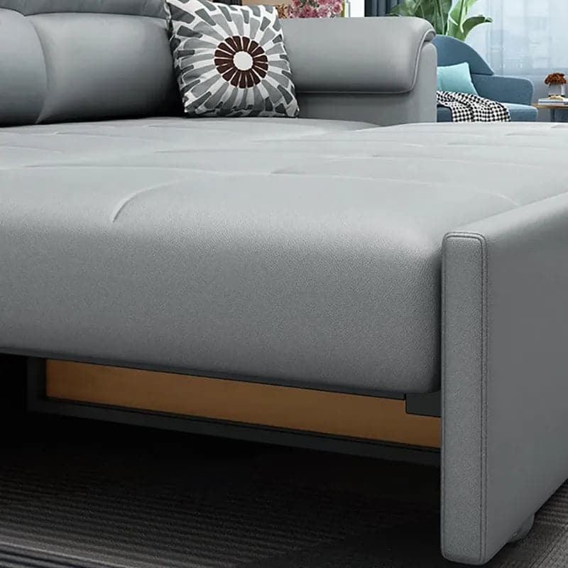 74 Inches Light Gray Full Sleeper Convertible Sofa with Storage & Pockets Sofa Bed