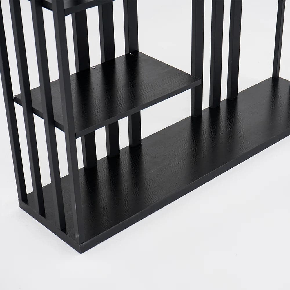 78" Modern Steel Etagere Bookshelf Display Shelving 6-Shelf in Black Tall Book Shelf