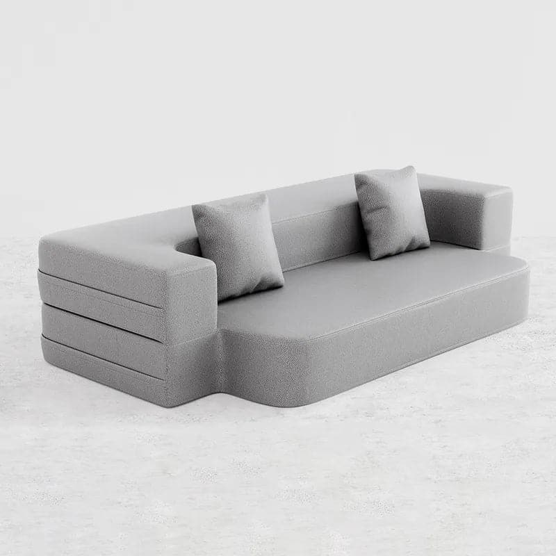 79 Inches Modern Folding Sofa Bed Leath-Aire Upholstered Full Sleeper
