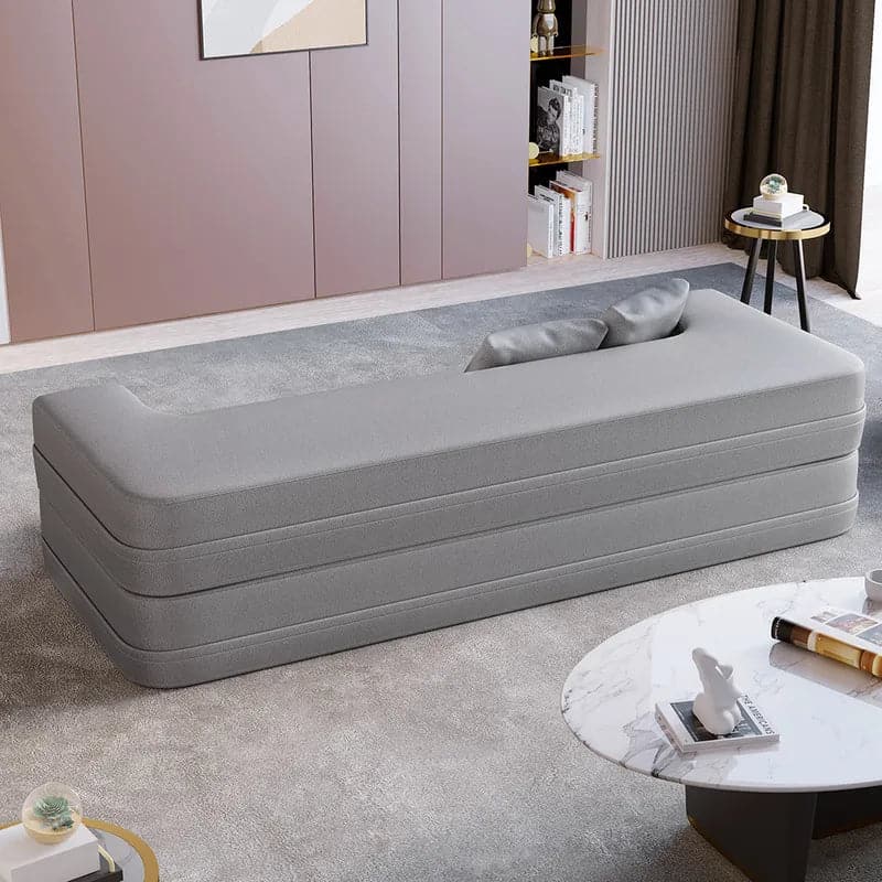 79 Inches Modern Folding Sofa Bed Leath-Aire Upholstered Full Sleeper