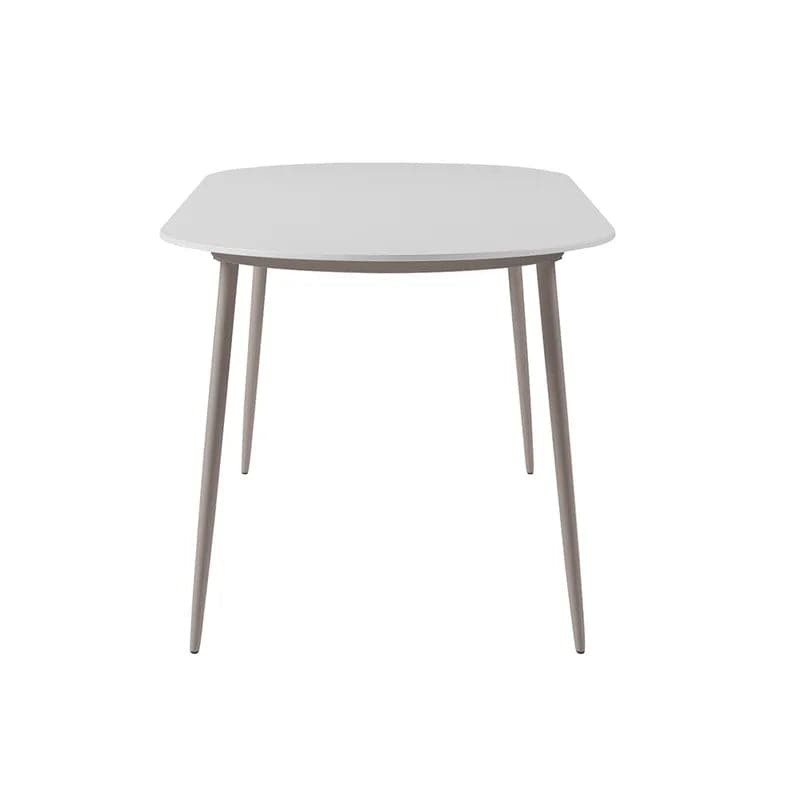 Ensemble de salle à manger d'extérieur 7 pièces avec table ovale en faux marbre et fauteuil en corde tressée