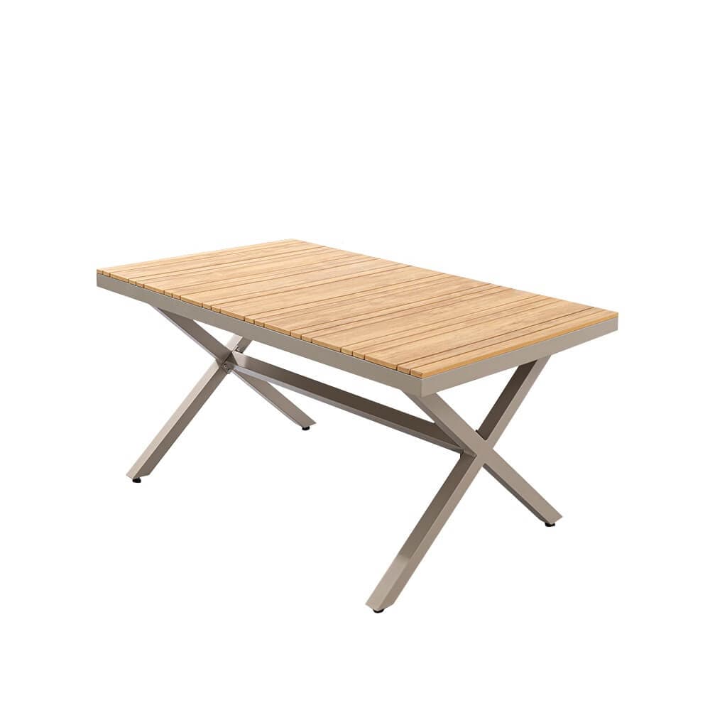 Ensemble de salle à manger d'extérieur 7 pièces avec table rectangulaire et fauteuil en rotin tressé naturel